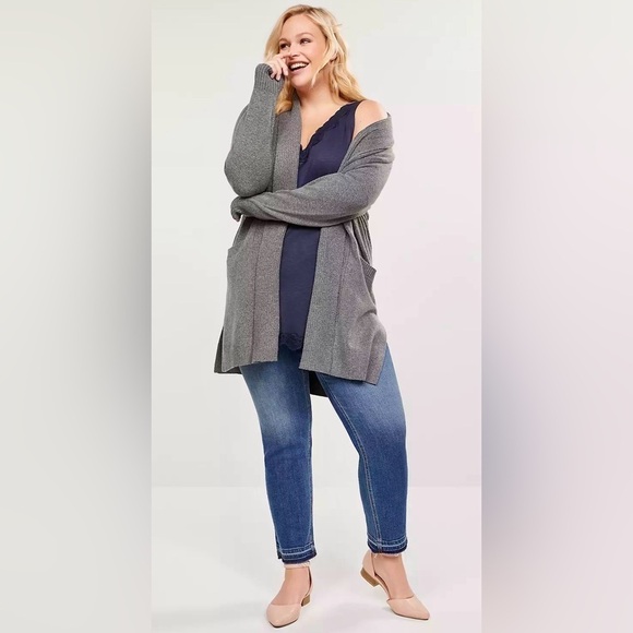 Lane Bryant Swing Tank Size 14/16 Shark Bite Lace V-neck Tunic Top Navy Blue - Picture 3 of 13